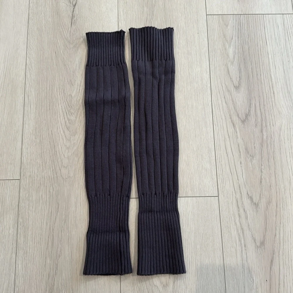 Grey knitted knee highs